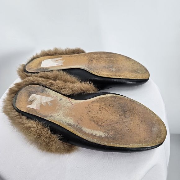 Gucci 2015 Re-Edition Princeton Leather Wool Lined Mule Slipper Black Size 38 - Picture 10 of 11